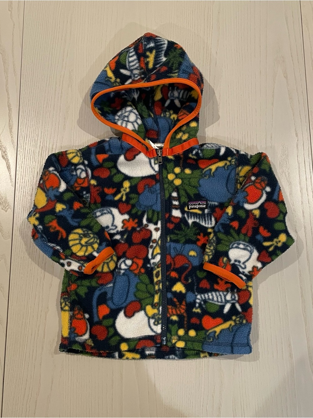Vintage Patagonia Baby Synchilla® Print Cardigan Animal Zoo Safari - 24 months